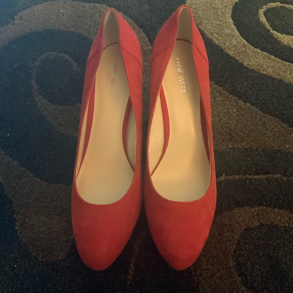 Nine West Red Suede Heels